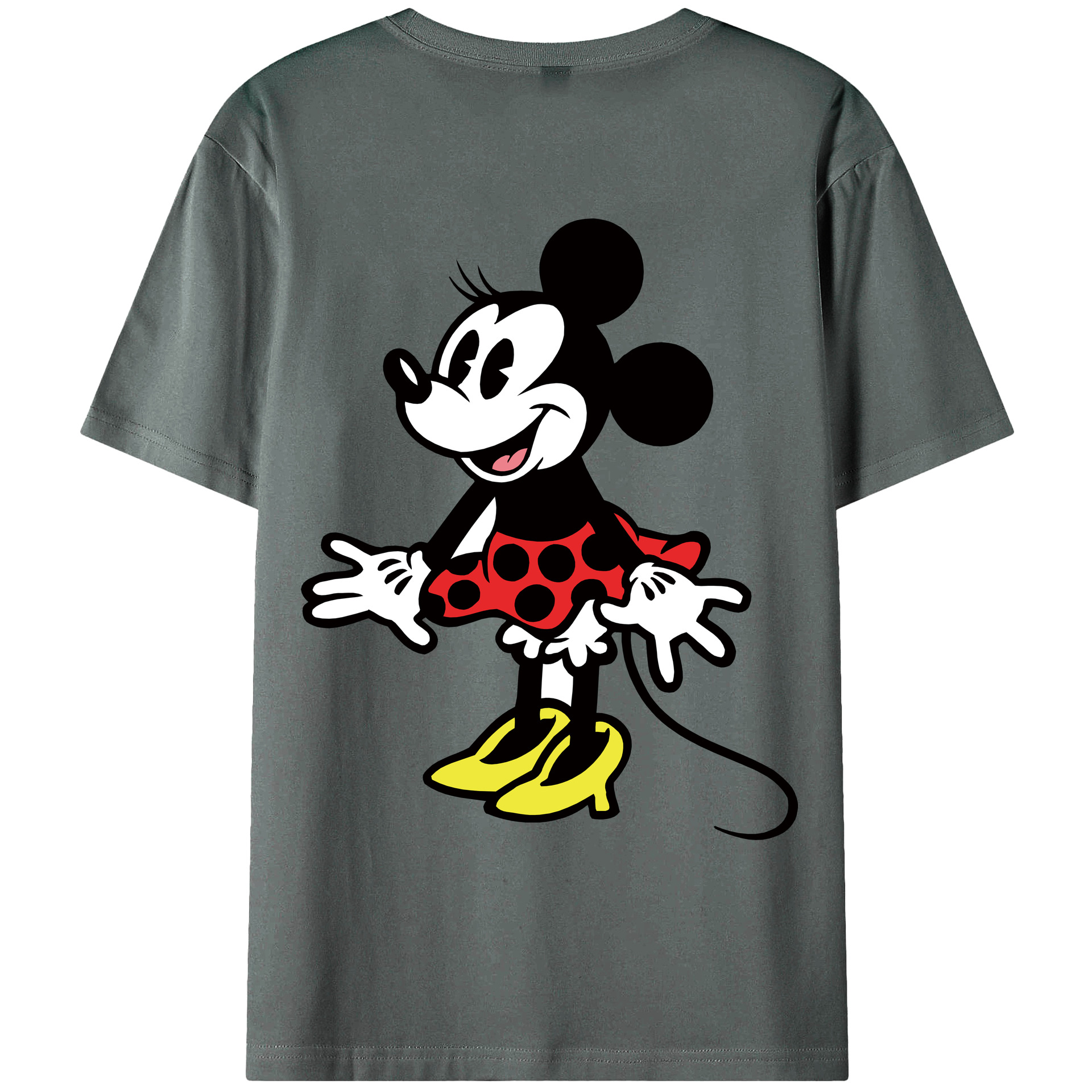 ミッキーマウス Mickey Mouse 綿100％ メンズ半袖Tシャツ（バックプリント） 通気性